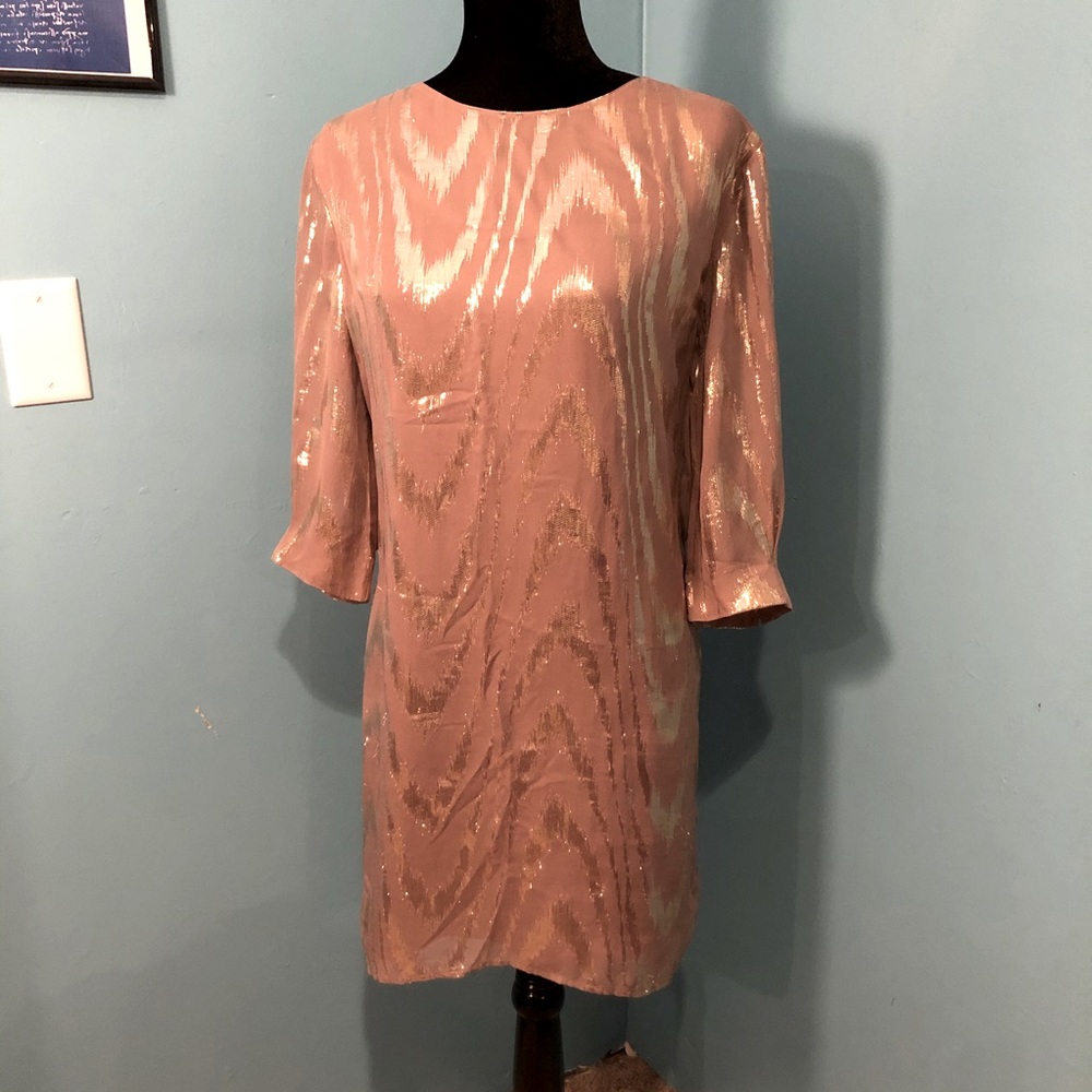 Gianni Bini Metallic and Sheer Tunic Dress